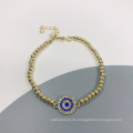 Amazon&#39;s New Devil&#39;s Eye Round Perlen Armband Kupferkupper 14k Real Gold Incaid Zircon Bracelets